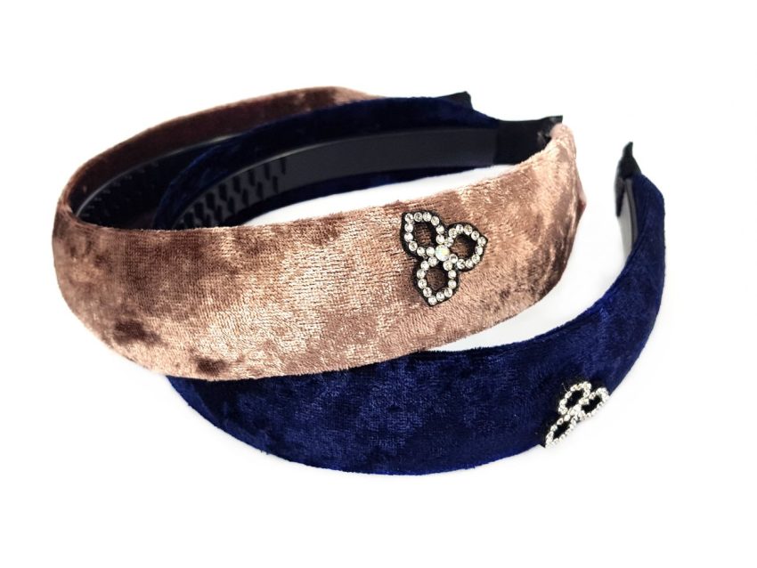 CERCHIETTO VELLUTO CON APPLICAZIONE STRASS