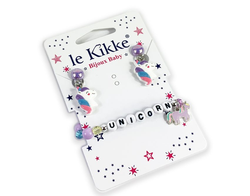 set bijoux "unicorn friends" - su card