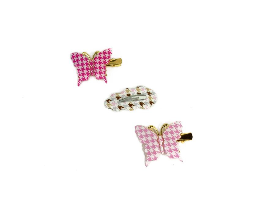 clic clac + becchetto “fairy butterfly” - pied de poule